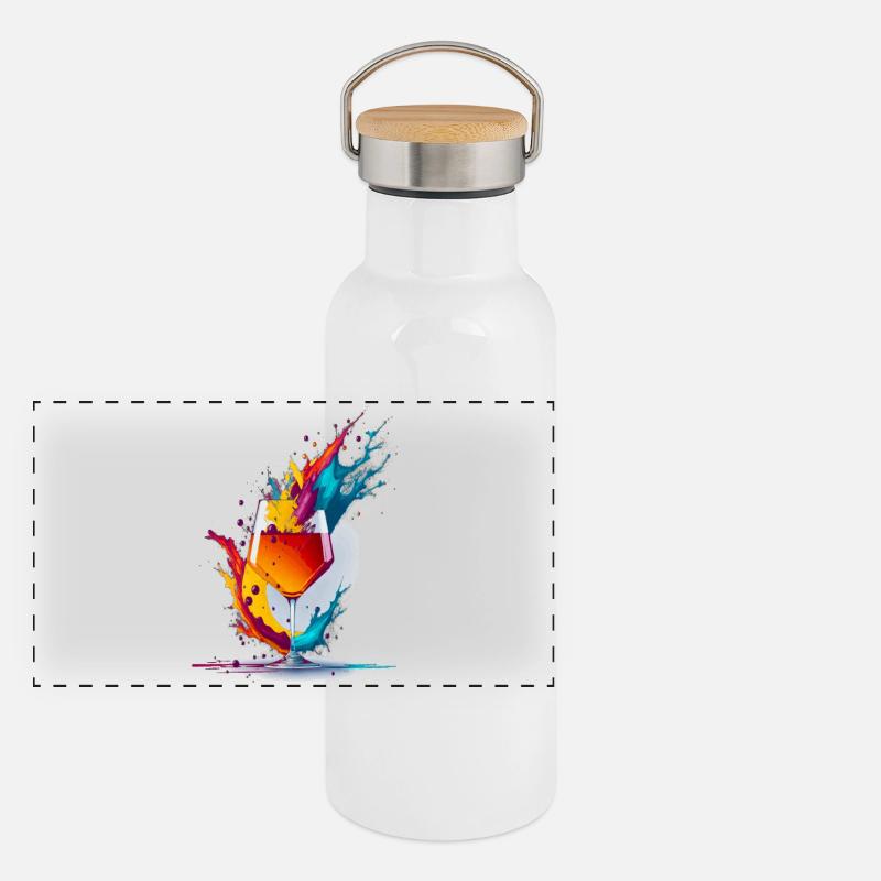 Panorama Thermosflasche mit Bambusdeckel