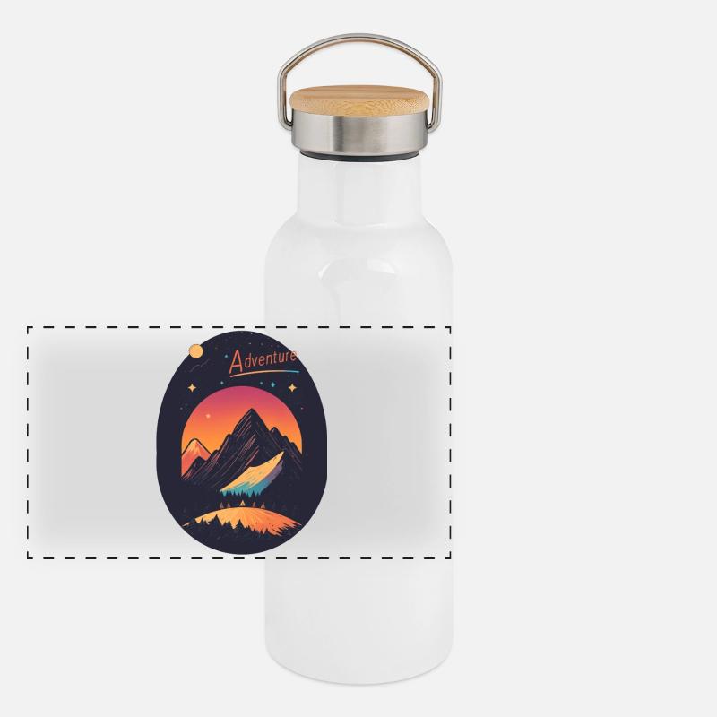 Panorama Thermosflasche mit Bambusdeckel