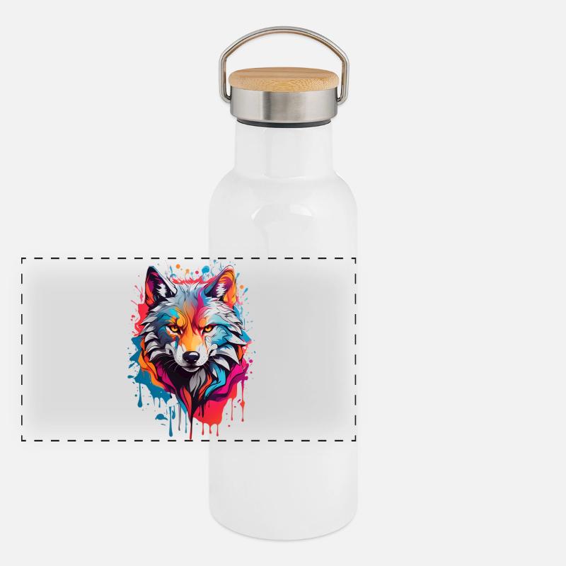 Loup cool Gourde isotherme avec bouchon en bambou