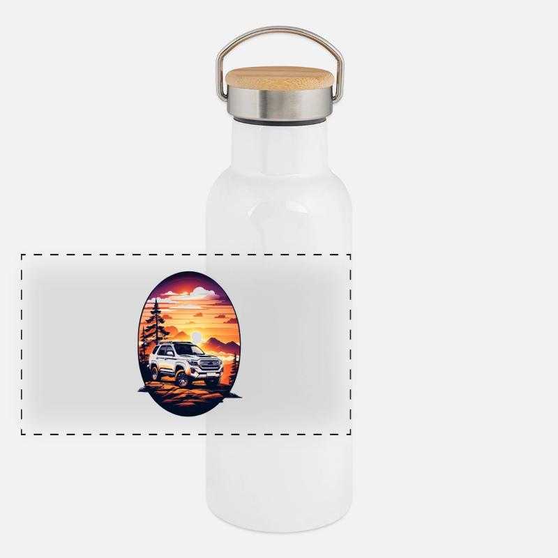 Off-road vehicle Panoramic Thermal Bottle with Bamboo Lid