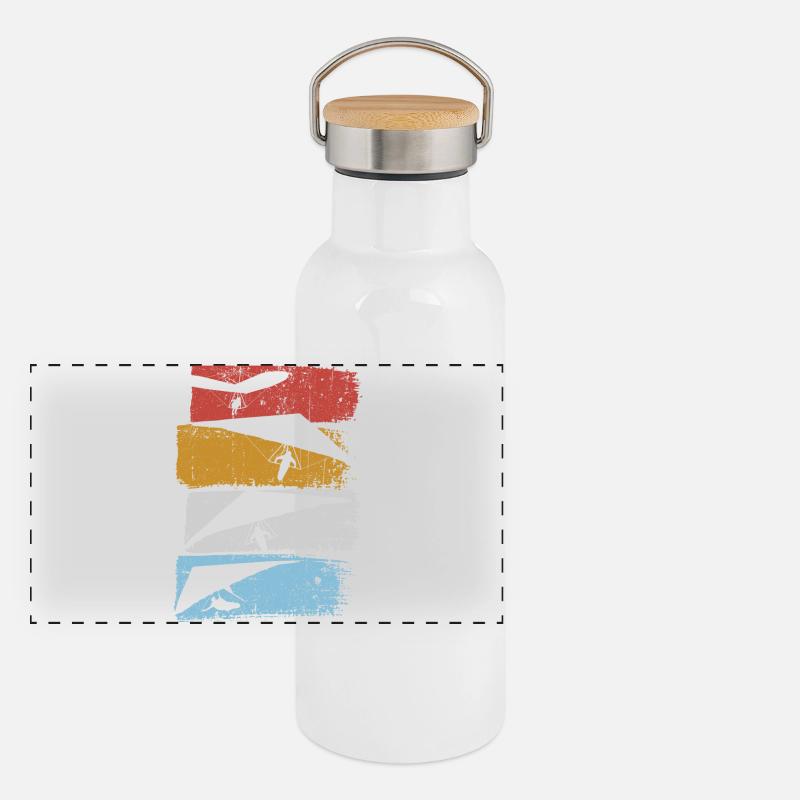 Strata Silhouette Climbers Panorama Thermosflasche mit Bambusdeckel