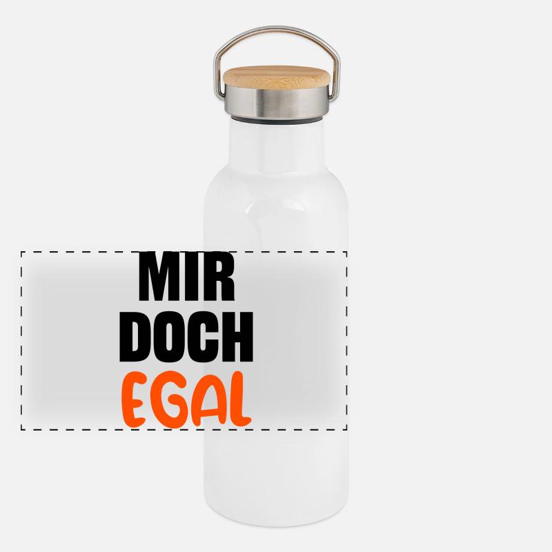 Ist Mir Egal Statement Gleichgültig Chill Panorama Thermosflasche mit Bambusdeckel