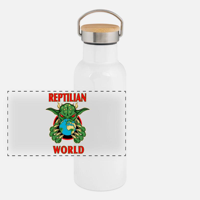 REPTILISCH Panorama Thermosflasche mit Bambusdeckel