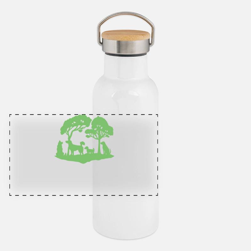 Hundeliebhaber Hundebesitzer Panorama Thermosflasche mit Bambusdeckel