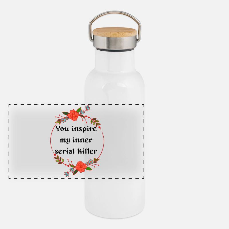 Serial killer Panorama Thermosflasche mit Bambusdeckel