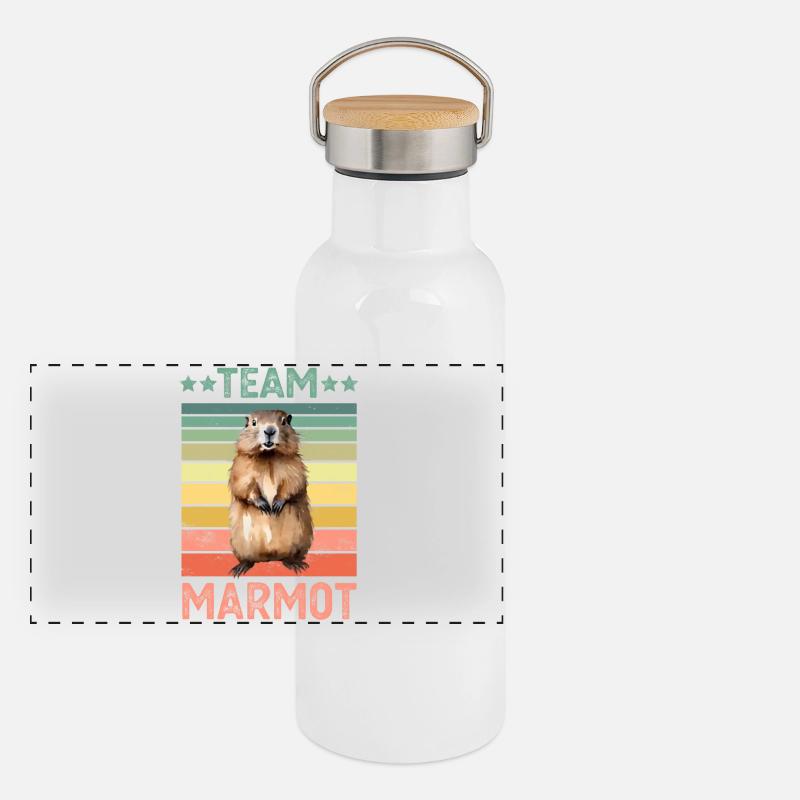 Gourde isotherme avec bouchon en bambou