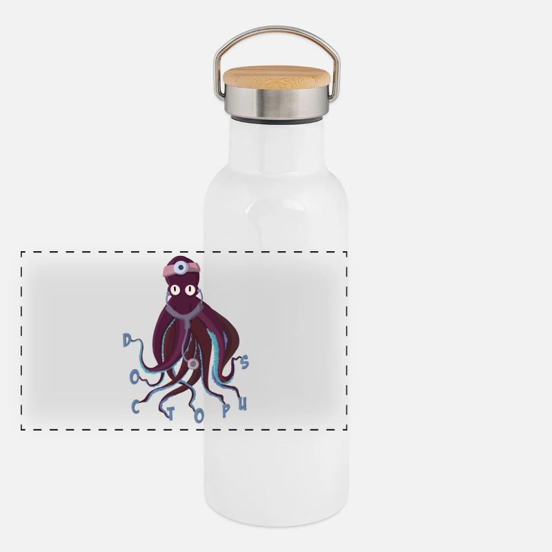 DOCTOPUS Gourde isotherme avec bouchon en bambou