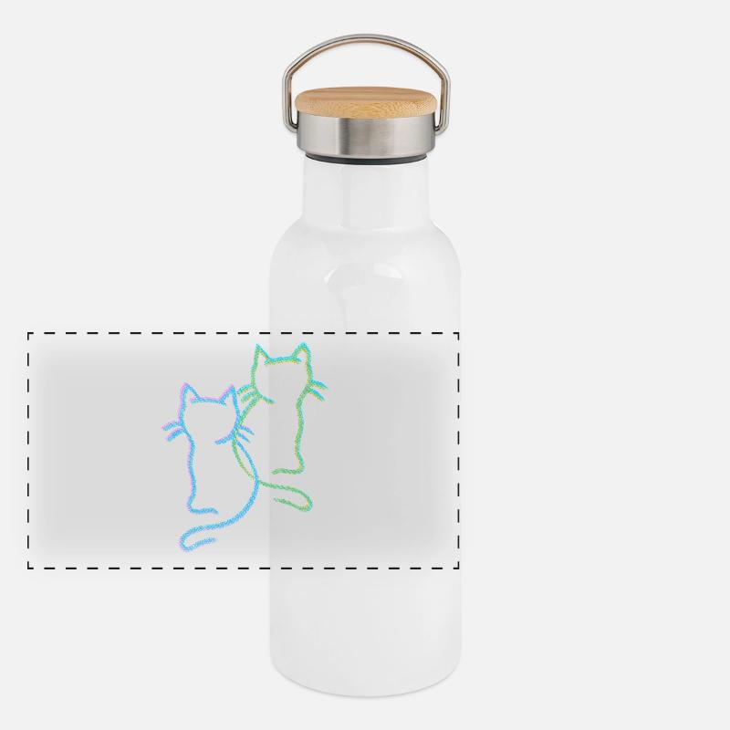Chats, Chats, Chatons Gourde isotherme avec bouchon en bambou