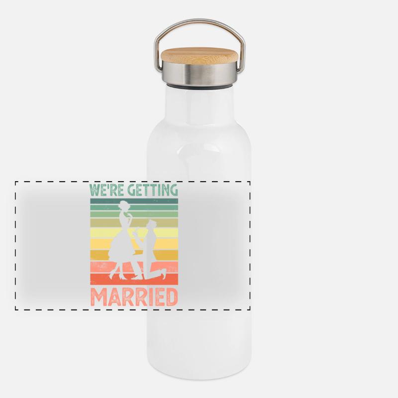 Wedding Marriage Panoramic Thermal Bottle with Bamboo Lid