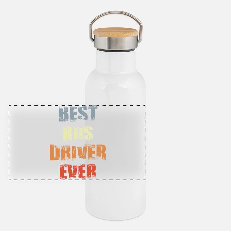 Meilleur chauffeur de bus de tous les temps Gourde isotherme avec bouchon en bambou