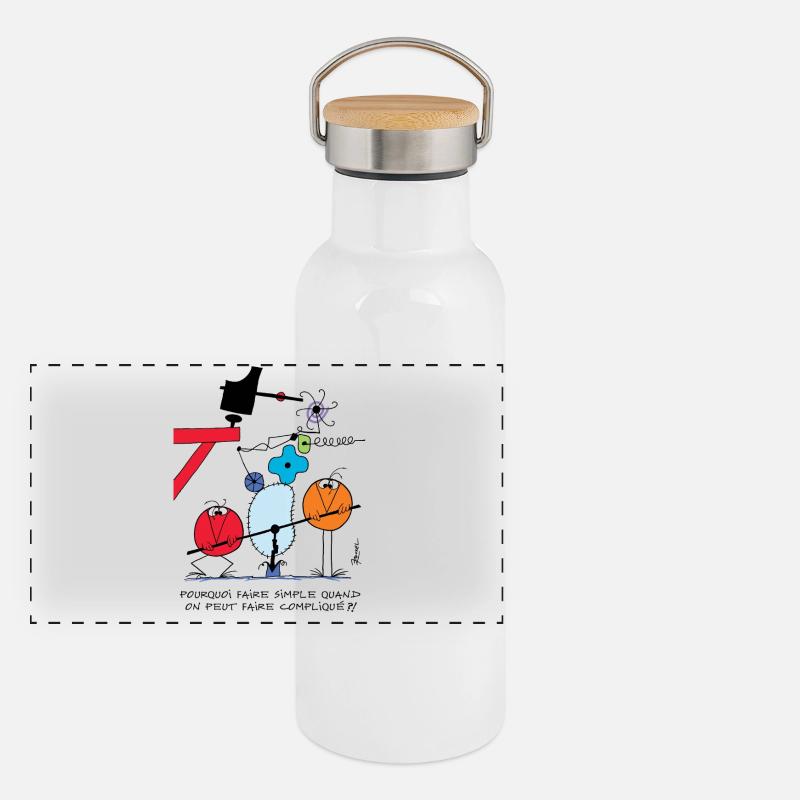 Warum es mit Shadoks einfach machen! Panorama Thermosflasche mit Bambusdeckel
