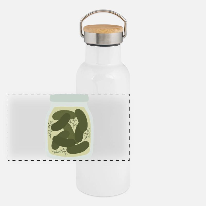 Vintage concombre cornichon pot Design Gourde isotherme avec bouchon en bambou