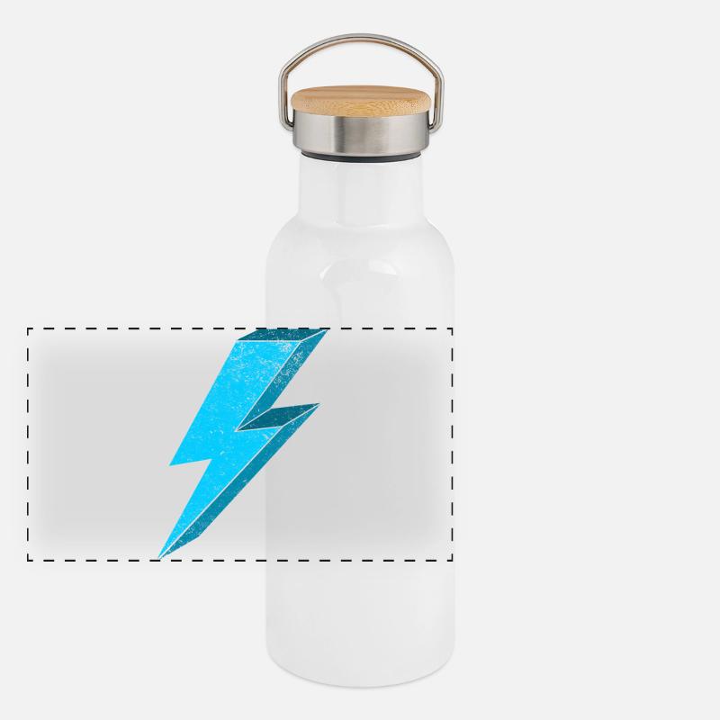 Elektrischer Blitz Design 3D Panorama Thermosflasche mit Bambusdeckel