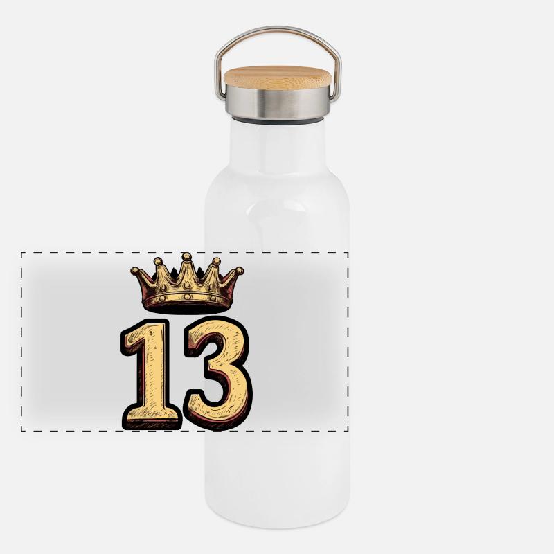 13 Number Crown Panoramic Thermal Bottle with Bamboo Lid