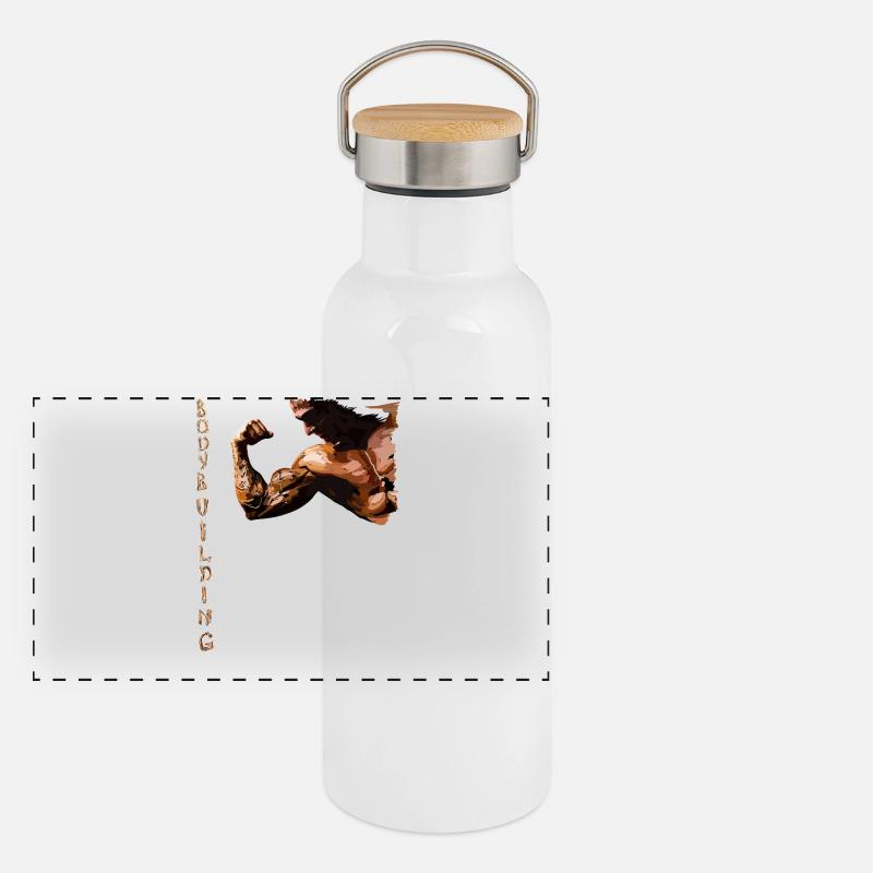 Conception de force pauvre musculaire Gourde isotherme avec bouchon en bambou