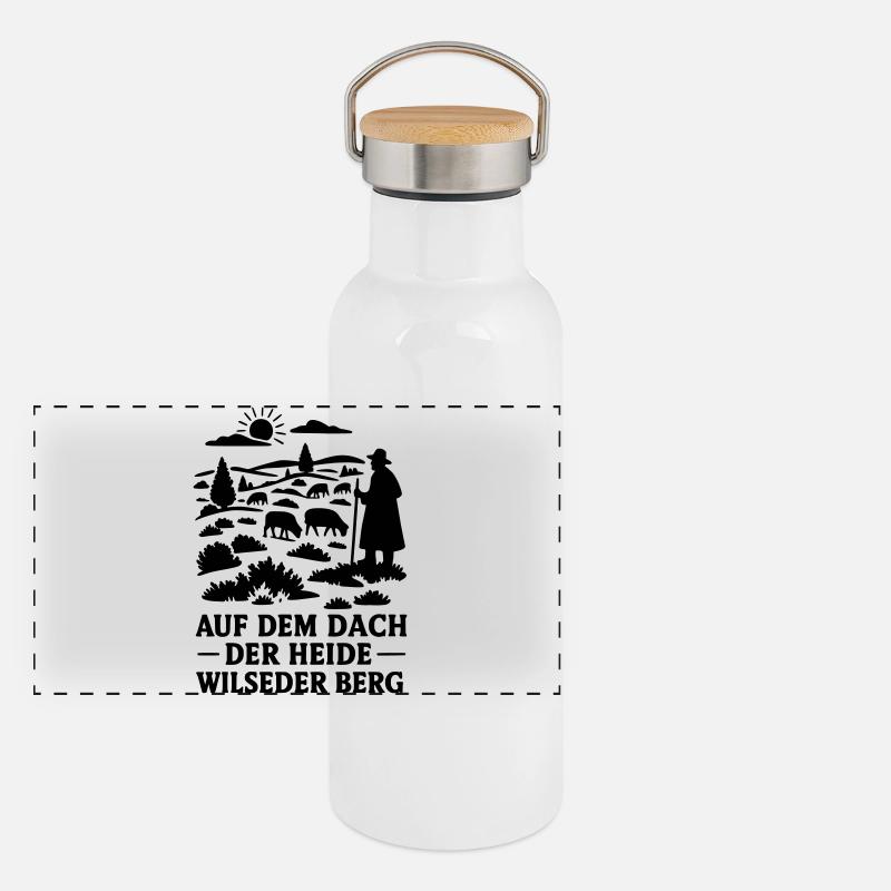 Lande de Lunebourg Wilseder Berg Gourde isotherme avec bouchon en bambou