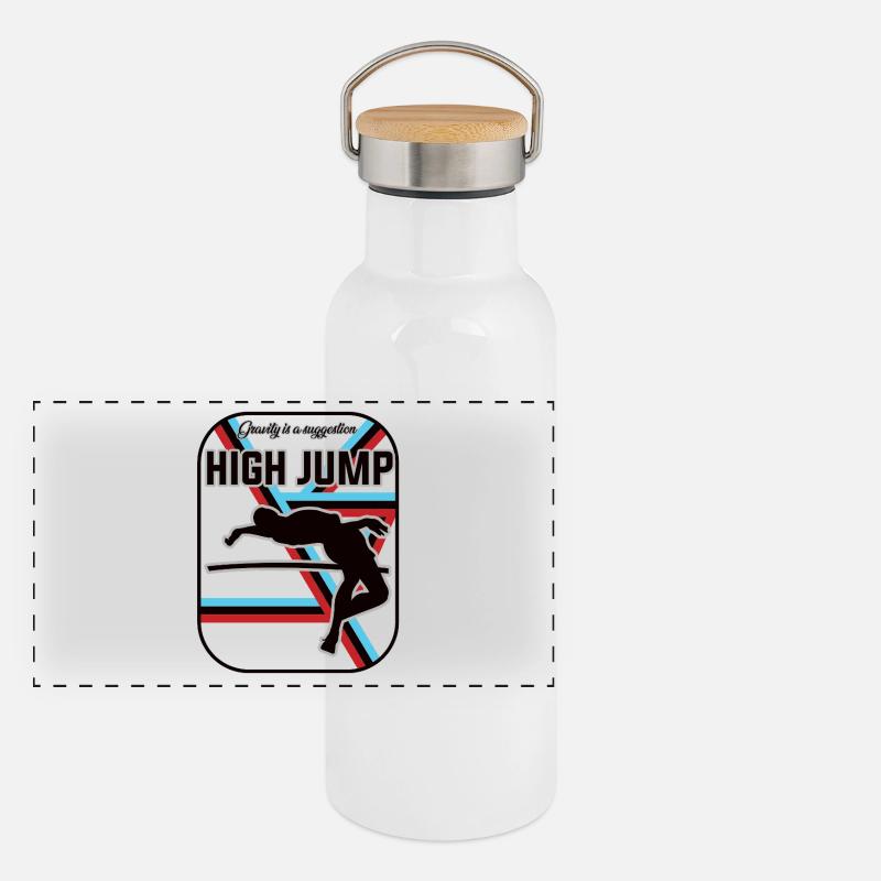 Hochsprung Design – Fly over your limits Panorama Thermosflasche mit Bambusdeckel