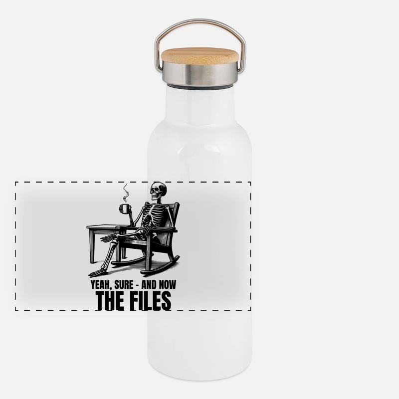 Waiting Skeleton Meme Project Manager Office Panoramic Thermal Bottle with Bamboo Lid