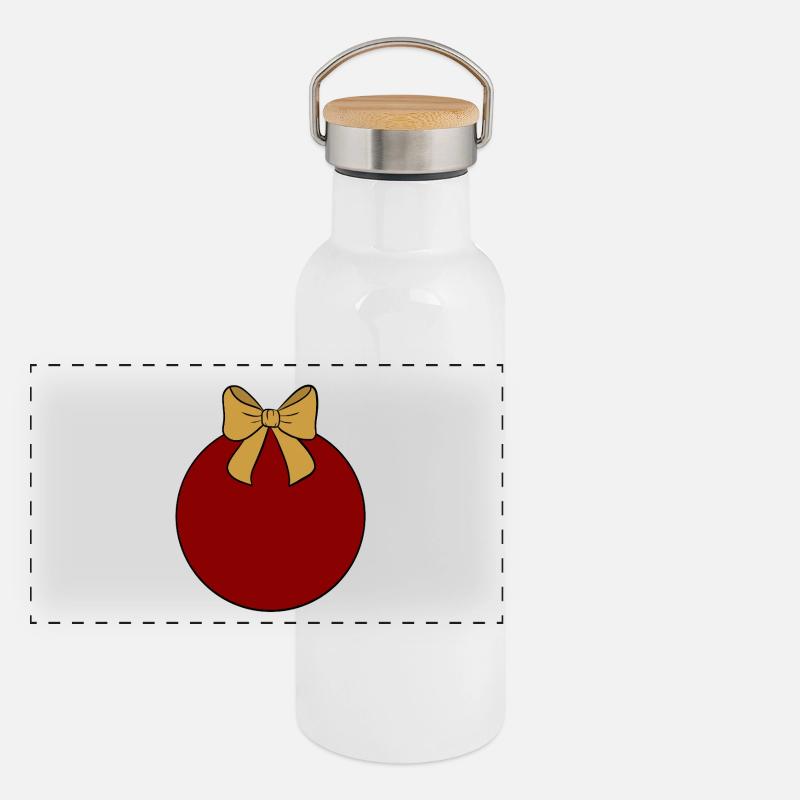 Weihnachtskugel  Panorama Thermosflasche mit Bambusdeckel