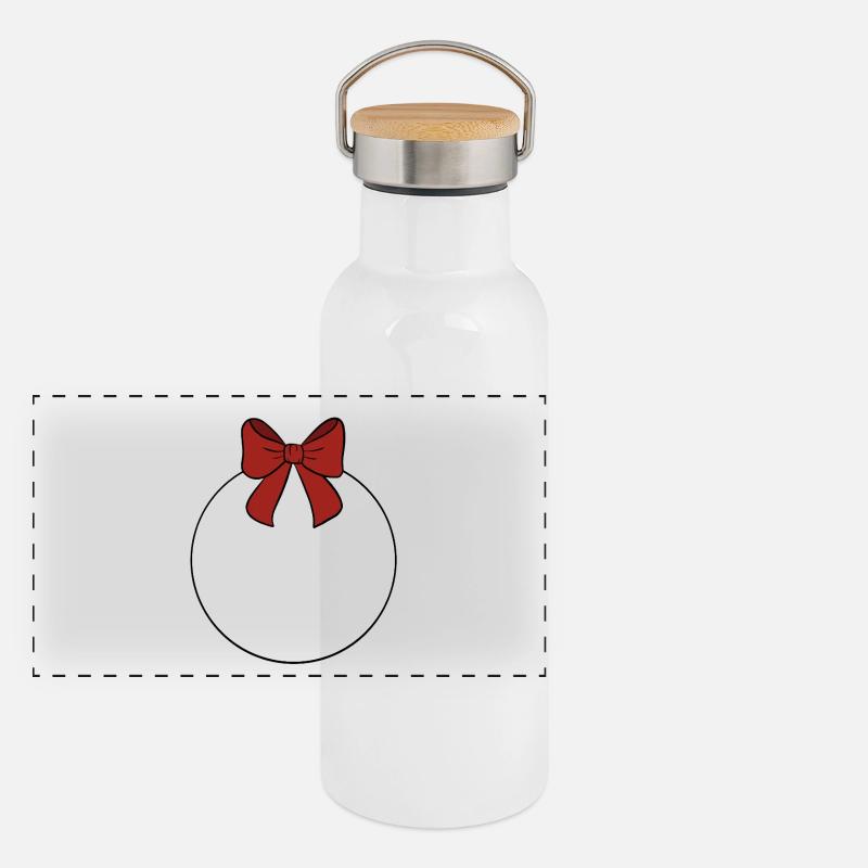 Weihnachtskugel  Panorama Thermosflasche mit Bambusdeckel