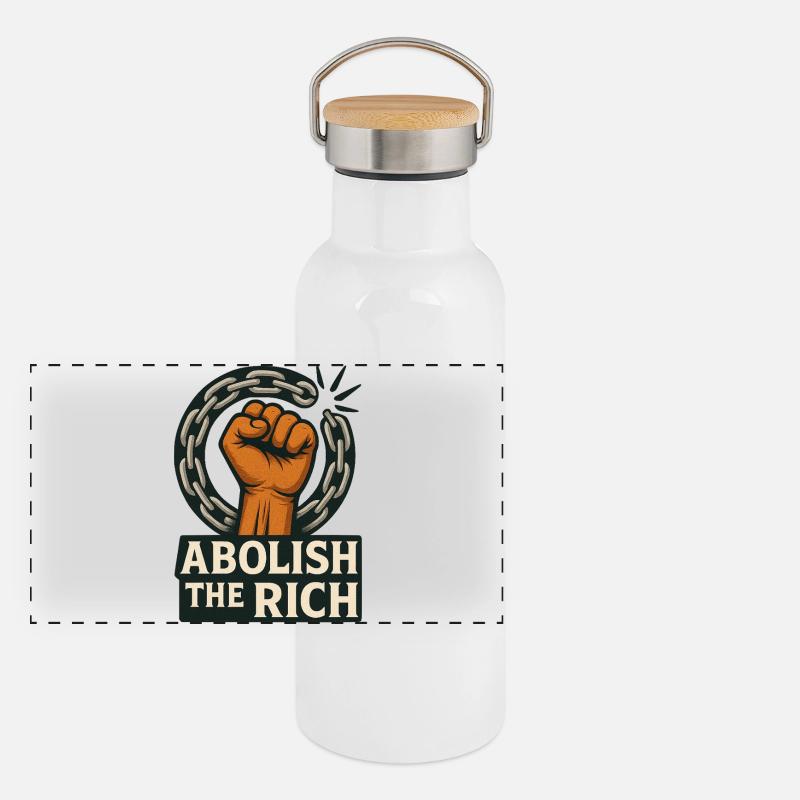 Kampf gegen Ungleichheit Panorama Thermosflasche mit Bambusdeckel