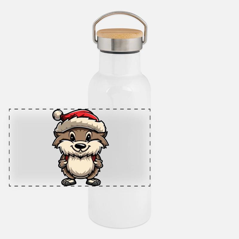 Panorama Thermosflasche mit Bambusdeckel