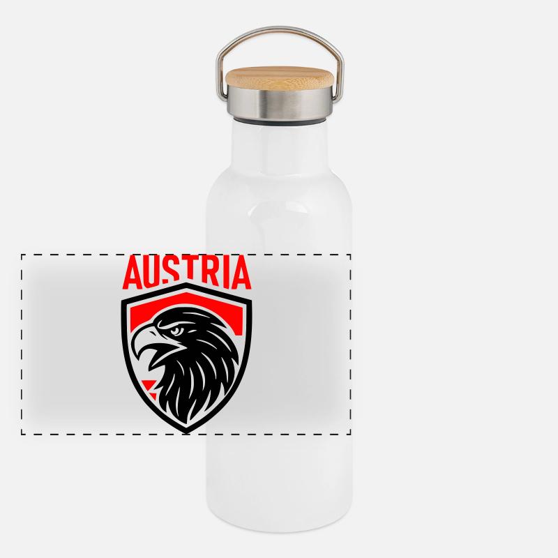 Österreich Adler Wappen AUSTRIA Panorama Thermosflasche mit Bambusdeckel