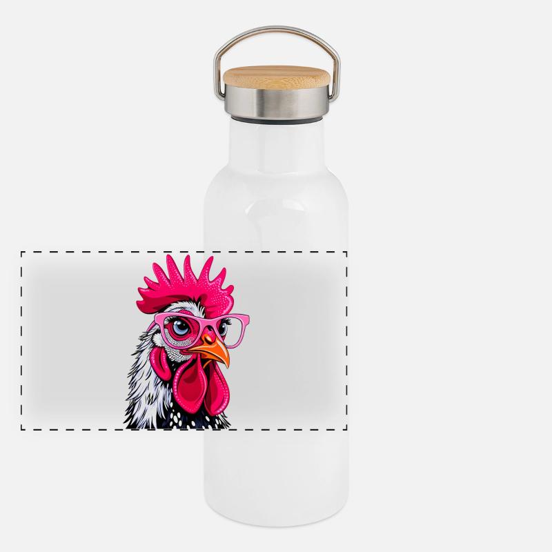 Poulet Gourde isotherme avec bouchon en bambou