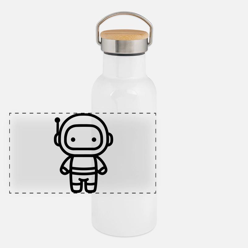Astronaut Panorama Thermosflasche mit Bambusdeckel