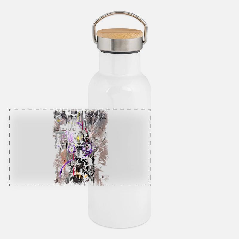 Abstrakt Textur Panorama Thermosflasche mit Bambusdeckel