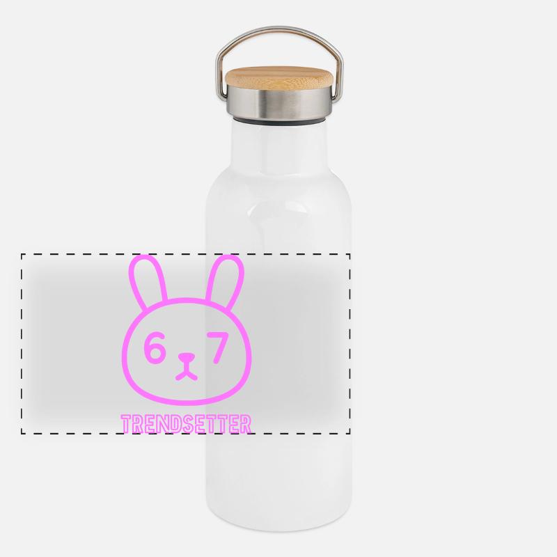 Neon Bunny 67: Trendsetter Panorama Thermosflasche mit Bambusdeckel