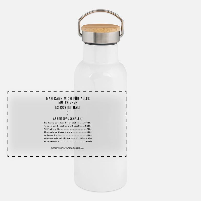 Motivation through lump sums Panoramic Thermal Bottle with Bamboo Lid