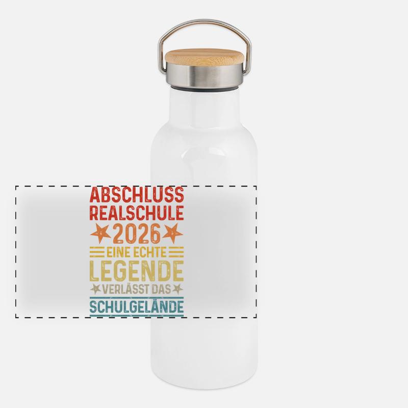 Certificat de fin d’études secondaires 2026 Gourde isotherme avec bouchon en bambou