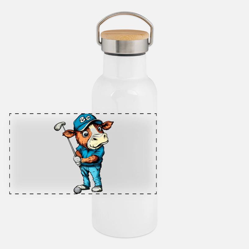 Golf de vaches Gourde isotherme avec bouchon en bambou