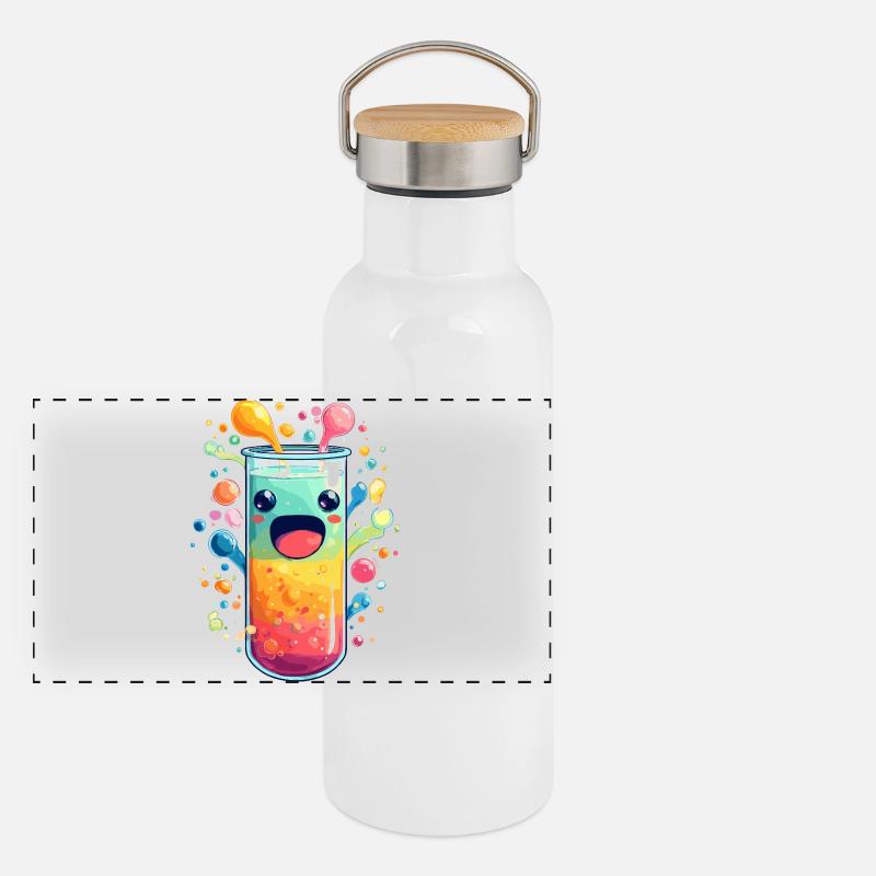 Bunte Saft Explosion Teströhre Panorama Thermosflasche mit Bambusdeckel