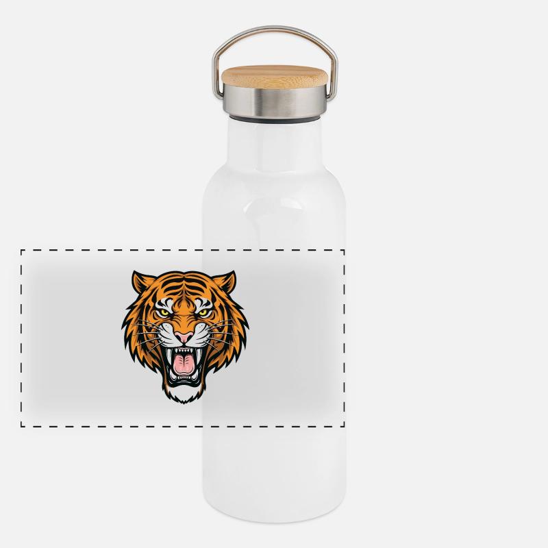 Tiger Instinct Tigre Sauvage Force Gourde isotherme avec bouchon en bambou