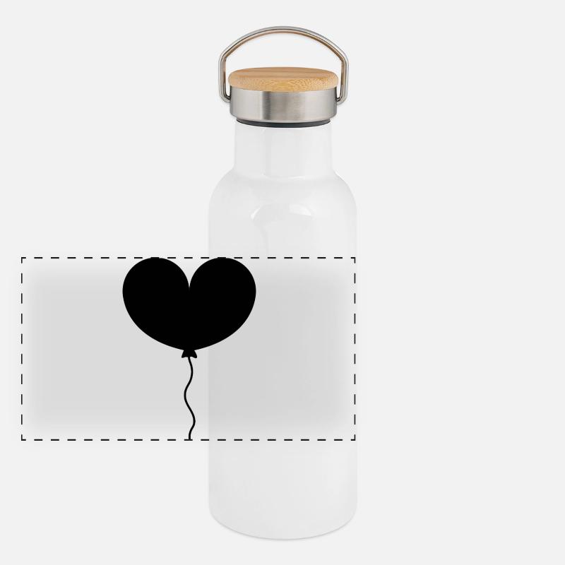 Ballon en forme de cœur Gourde isotherme avec bouchon en bambou