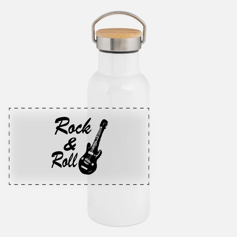 Rock 'n' Roll Panorama Thermosflasche mit Bambusdeckel