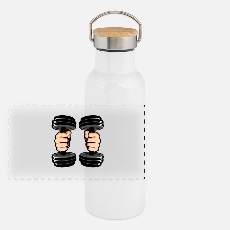 Illustration de style de poignets lestés Gourde isotherme avec bouchon en bambou