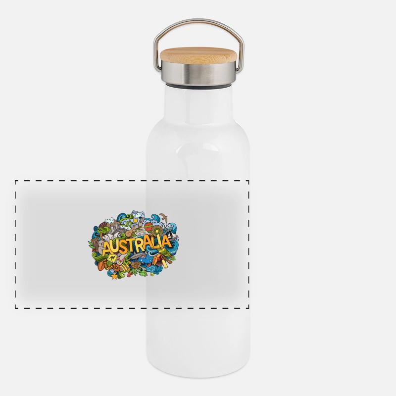 Panorama Thermosflasche mit Bambusdeckel