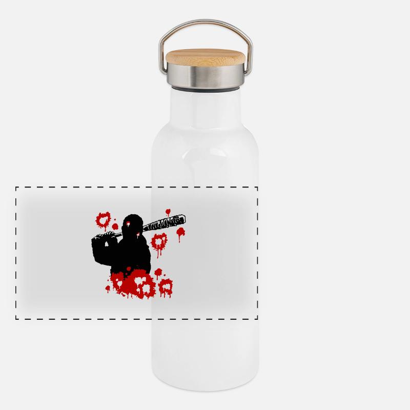 Negan red Gourde isotherme avec bouchon en bambou