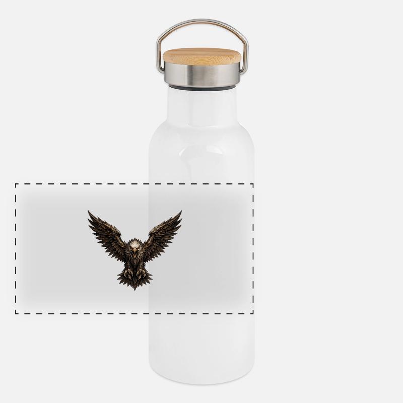 Eagle in Flight Panoramic Thermal Bottle with Bamboo Lid