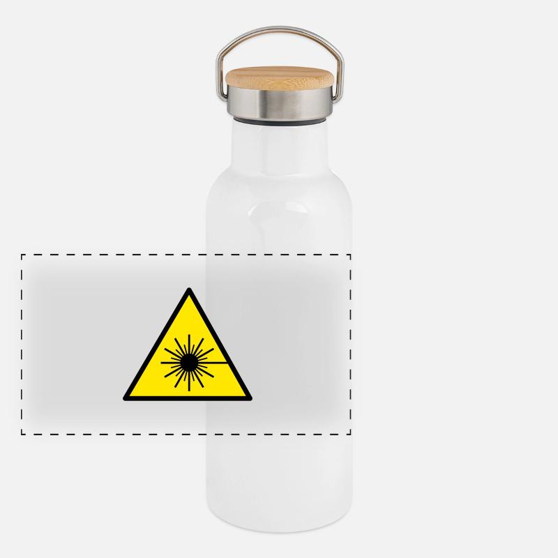 laser Panorama Thermosflasche mit Bambusdeckel
