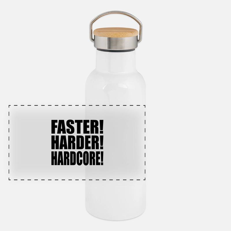 Faster Harder Hardcore EN Panoramic Thermal Bottle with Bamboo Lid