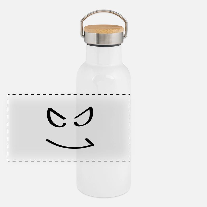 smiley Panorama Thermosflasche mit Bambusdeckel