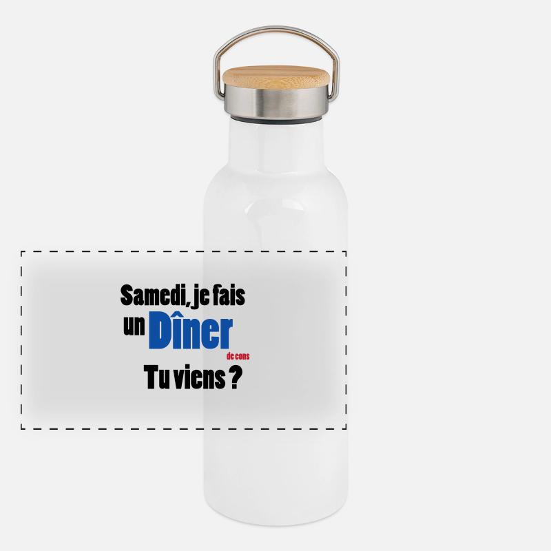 Dîner de Cons Gourde isotherme avec bouchon en bambou