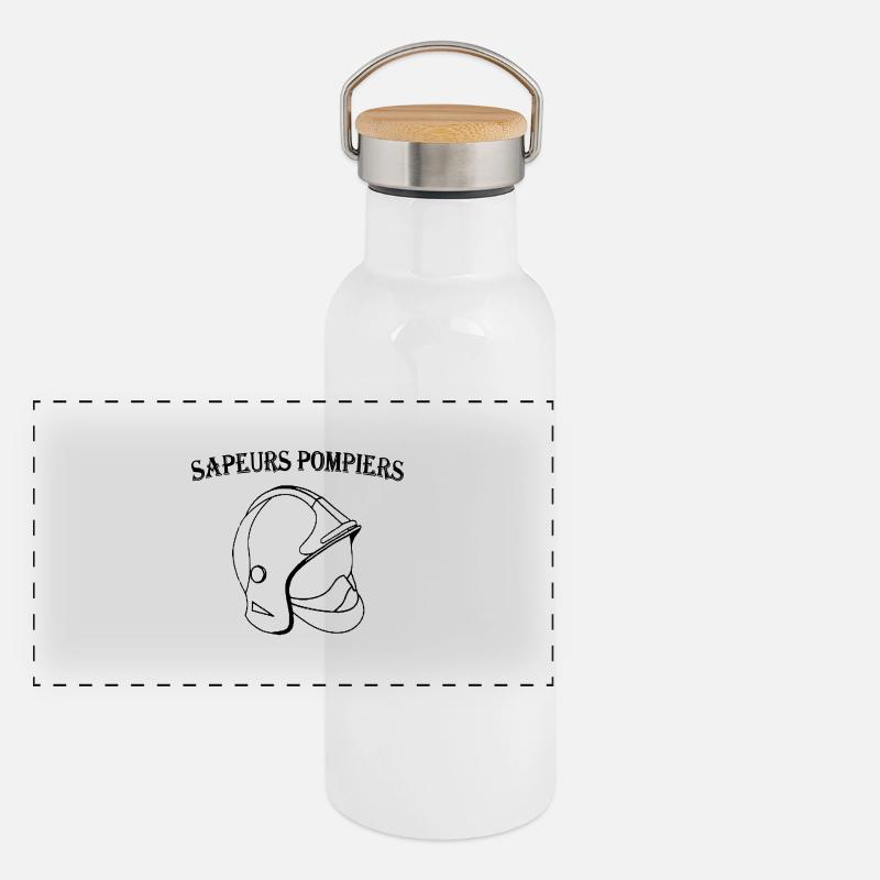 helmet firefighter Panoramic Thermal Bottle with Bamboo Lid