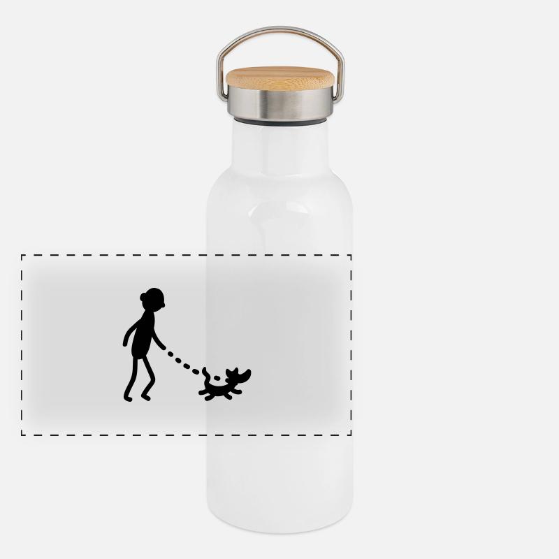 Chien de marche Gourde isotherme avec bouchon en bambou