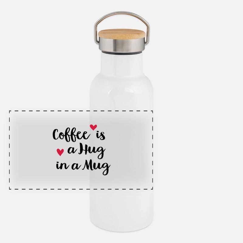Kaffee Panorama Thermosflasche mit Bambusdeckel