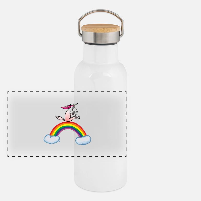 Crazy unicorn Panoramic Thermal Bottle with Bamboo Lid